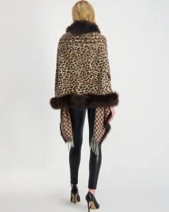 Double Face Select Cashmere Stole With Toscana Shearling Lamb Trim