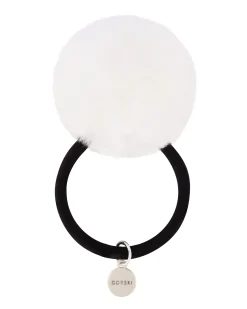 HAIR ELASTIC WITH SHEARLING LAMB POMPOM