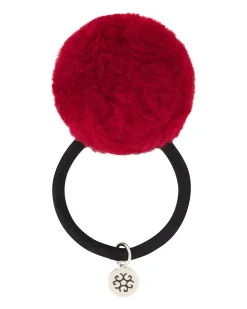 HAIR ELASTIC WITH SHEARLING LAMB POMPOM