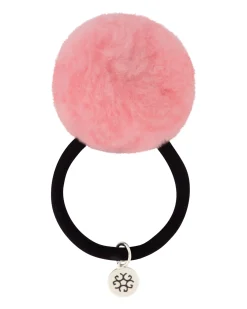HAIR ELASTIC WITH SHEARLING LAMB POMPOM