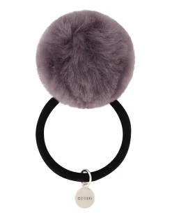 HAIR ELASTIC WITH SHEARLING LAMB POMPOM