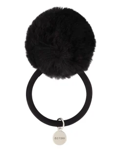 HAIR ELASTIC WITH SHEARLING LAMB POMPOM