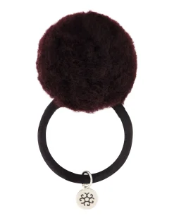 HAIR ELASTIC WITH SHEARLING LAMB POMPOM