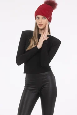 Knit Hat With Select Lamb Pom