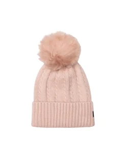 Knit Hat With Toscana Shearling Lamb Pompom