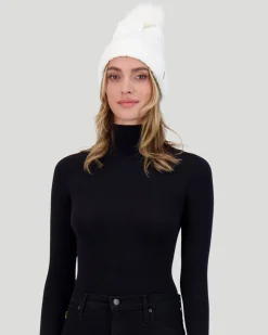 Knit Hat With Toscana Shearling Lamb Pompom