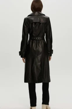 Leather Belted Trenchcoat