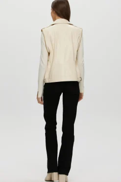 Leather Jacket With Detachable Sleeves