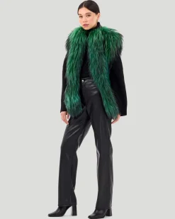 Leather Vest With Select Goat Trim