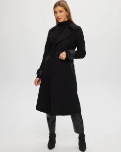 Loro Piana Cashmere & Wool Trench Coat With Leather Trim