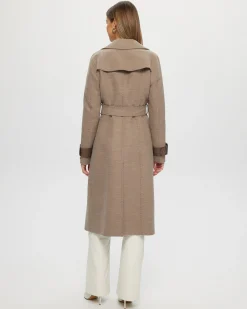 Loro Piana Cashmere & Wool Trench Coat With Leather Trim
