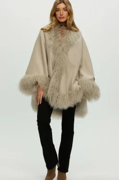 Loro Piana Cashmere & Wool Cape With Select Lamb Trim