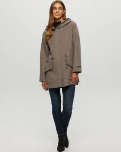 Loro Piana Cashmere & Wool Parka With Merino Shearling Lamb Hood Trim