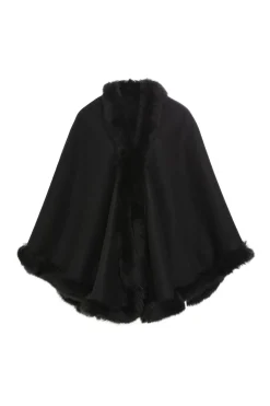 Loro Piana Cashmere & Wool Cape With Merinillo Shearling Lamb Trim