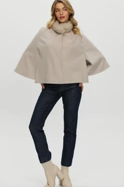 Loro Piana Cashmere Cape With Select Cashmere Goat Collar