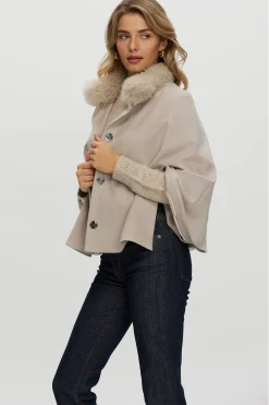 Loro Piana Cashmere Cape With Select Cashmere Goat Collar