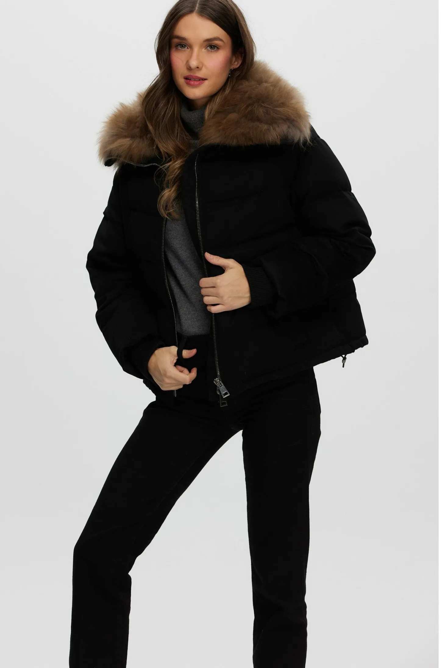 Loro Piana Cashmere Down Jacket With Select Cashmere Goat Collar