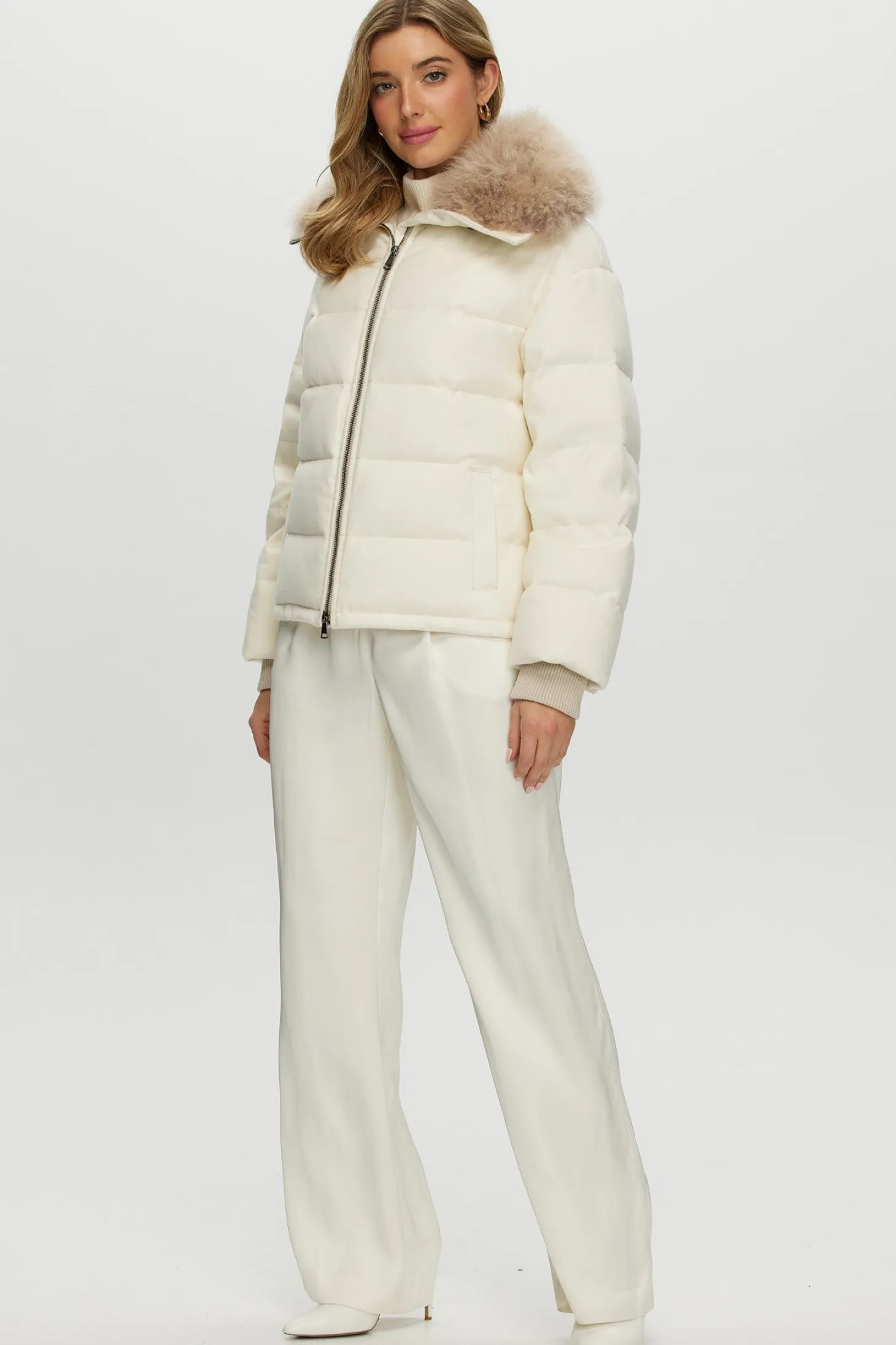 Loro Piana Cashmere Down Jacket With Select Cashmere Goat Collar