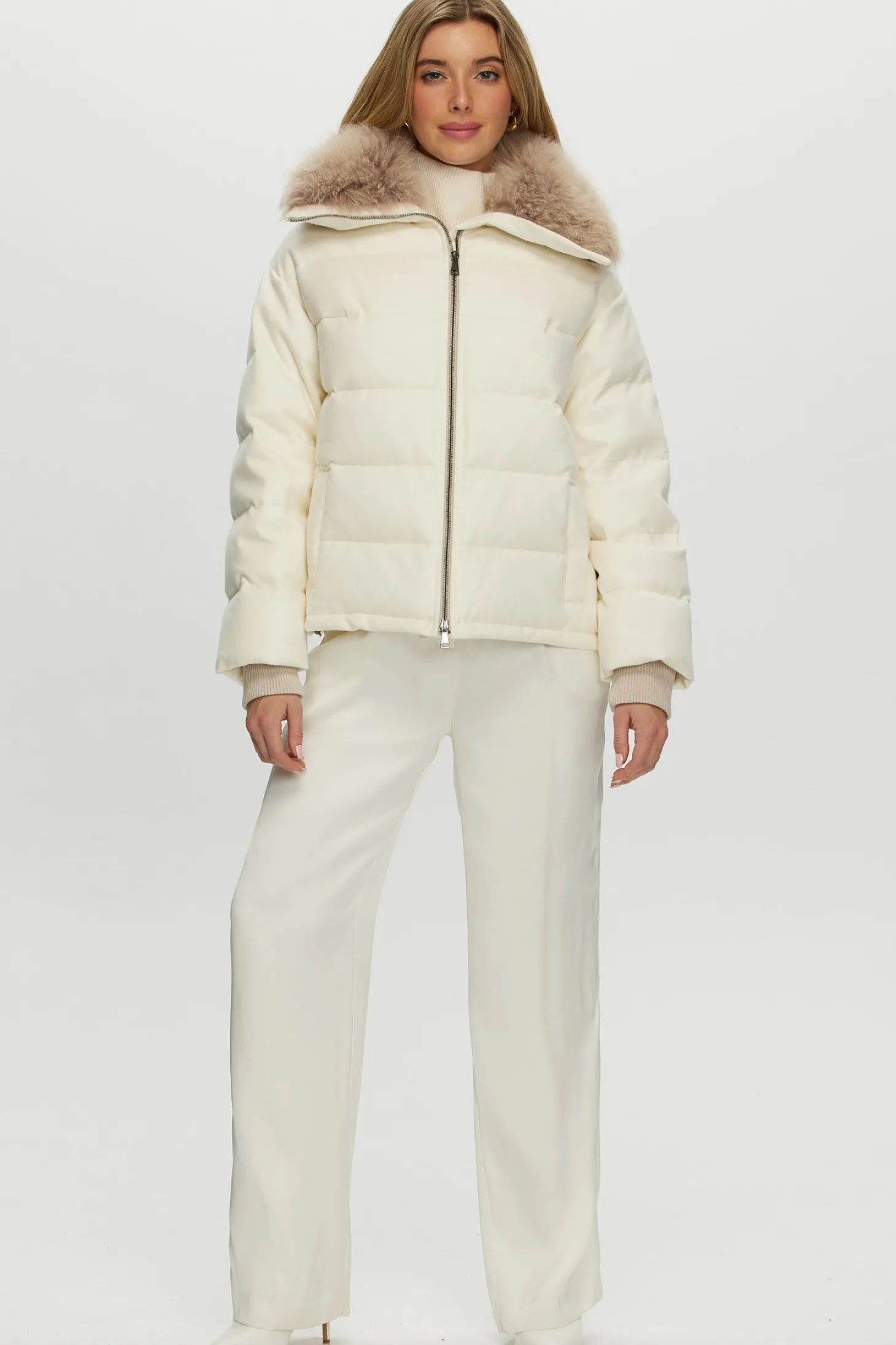 Loro Piana Cashmere Down Jacket With Select Cashmere Goat Collar