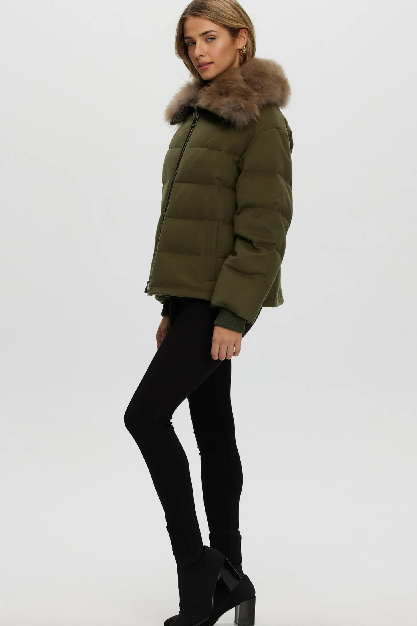 Loro Piana Cashmere Down Jacket With Select Cashmere Goat Collar