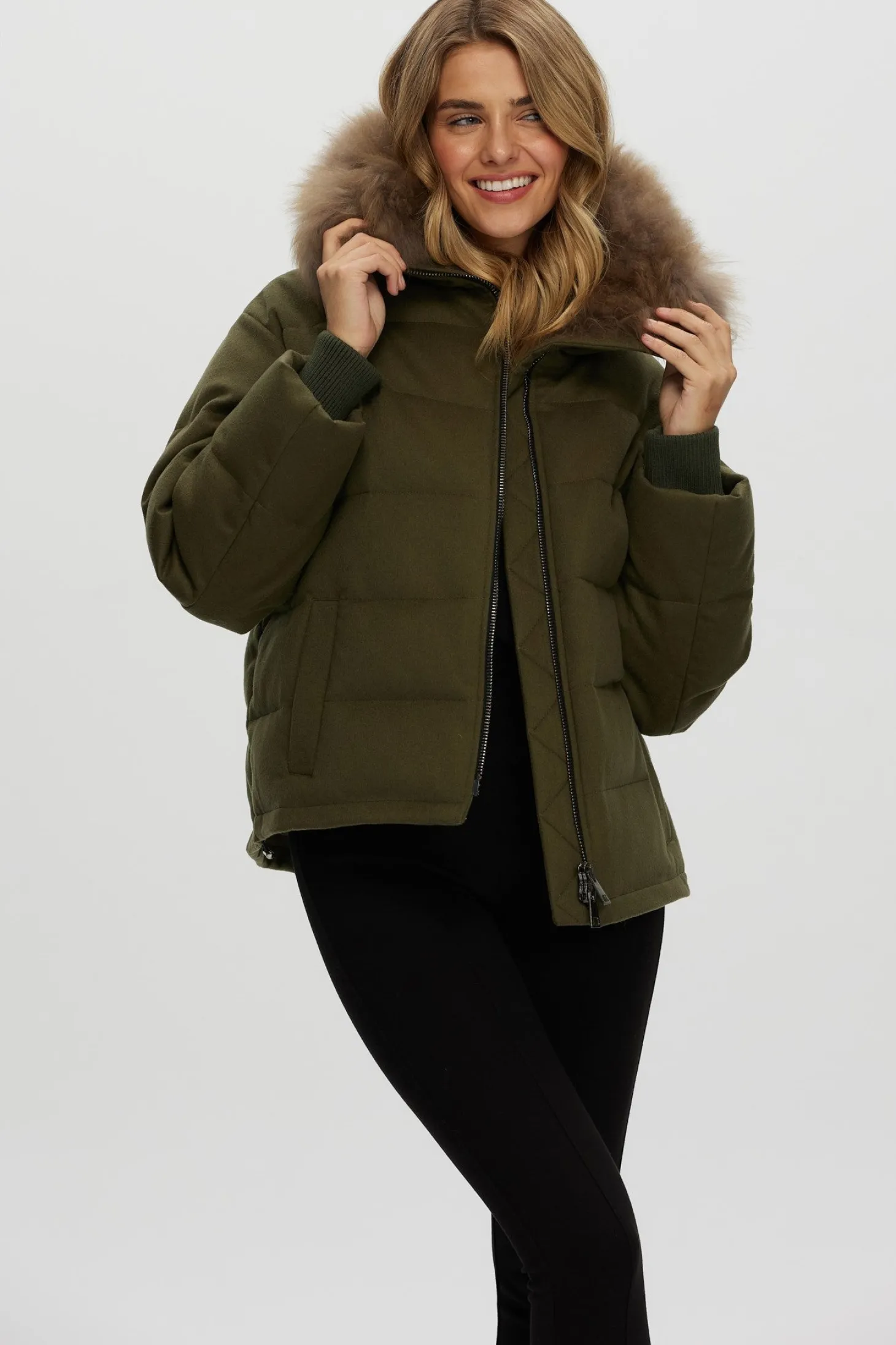 Loro Piana Cashmere Down Jacket With Select Cashmere Goat Collar