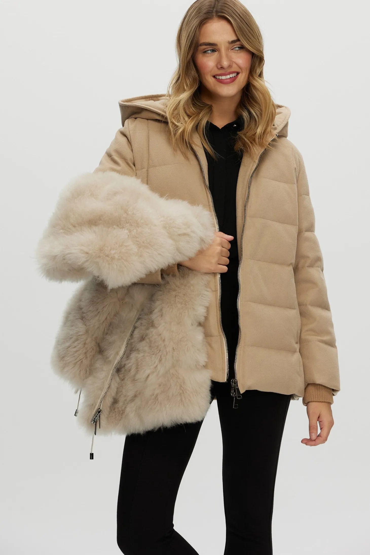 Loro Piana Cashmere Quilted Down Parka With Detachable Select Cashmere Goat Vest (2 Pcs)