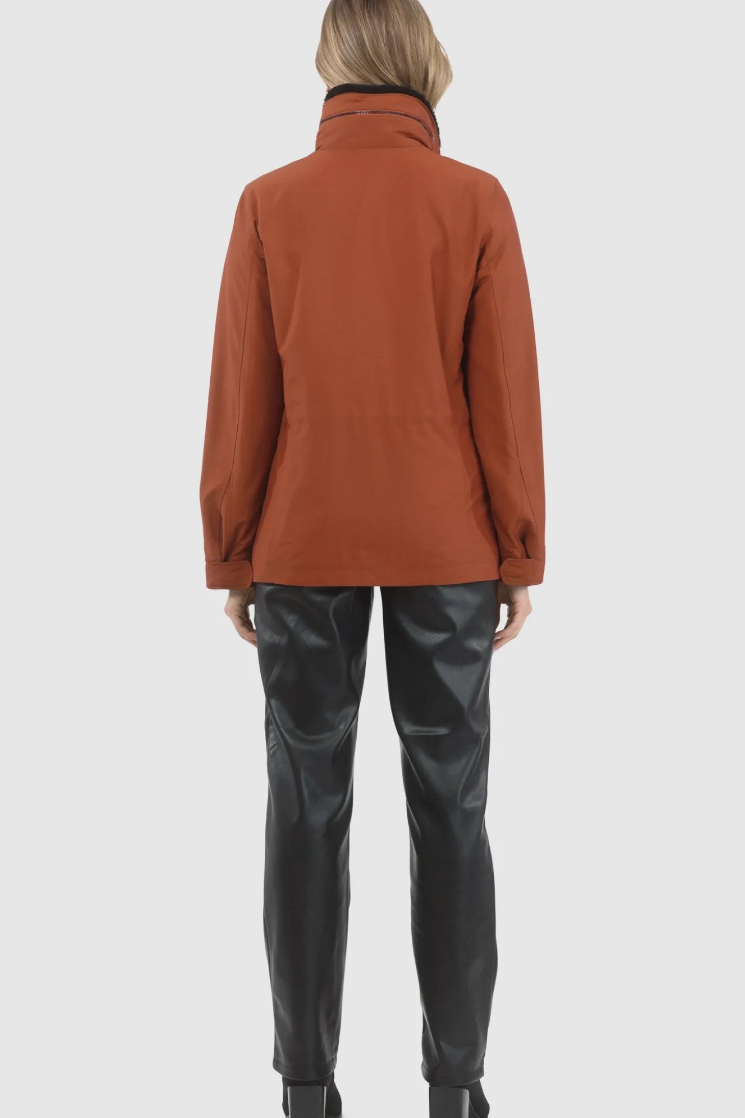 Loro Piana Storm System Lined Jacket With Detachable Select Shearling Lamb Collar, Concealed Hood