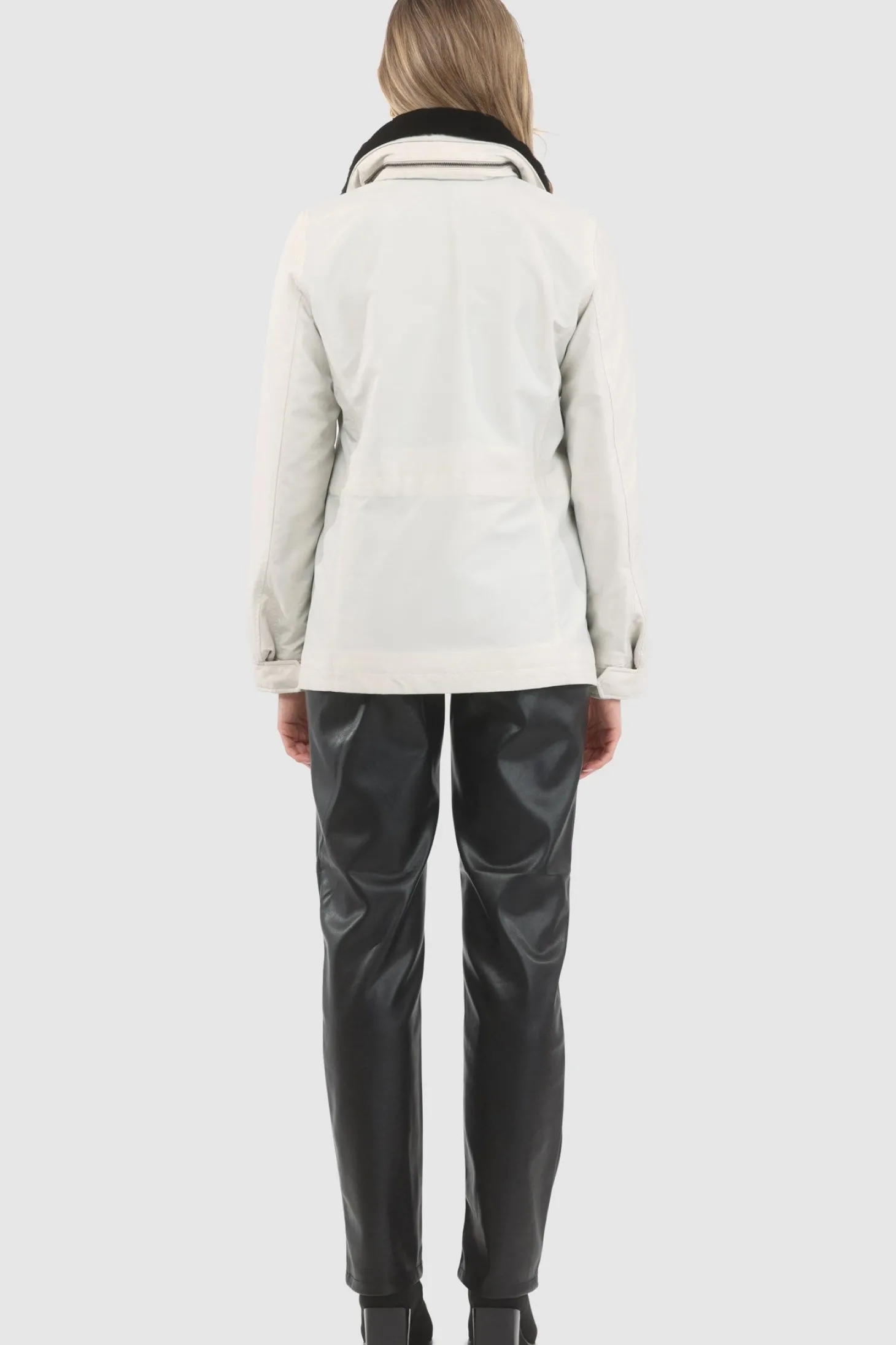 Loro Piana Storm System Lined Jacket With Detachable Select Shearling Lamb Collar, Concealed Hood