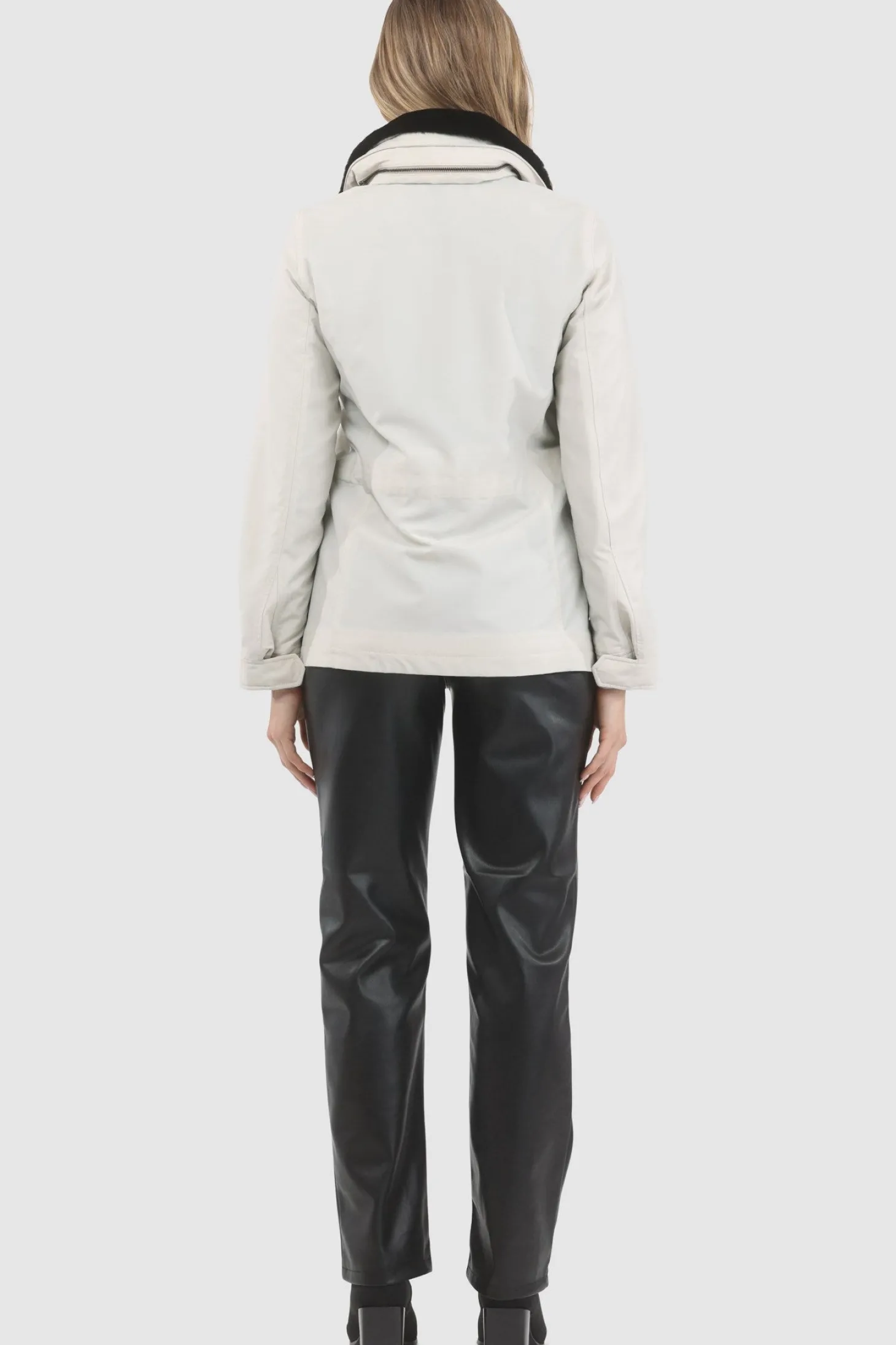 Loro Piana Storm System Lined Jacket With Detachable Select Shearling Lamb Collar, Concealed Hood