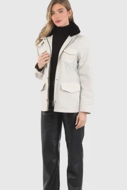 Loro Piana Storm System Lined Jacket With Detachable Select Shearling Lamb Collar, Concealed Hood