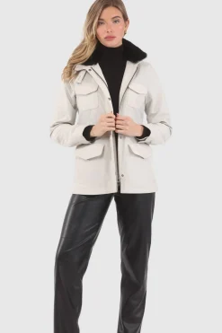 Loro Piana Storm System Lined Jacket With Detachable Select Shearling Lamb Collar, Concealed Hood