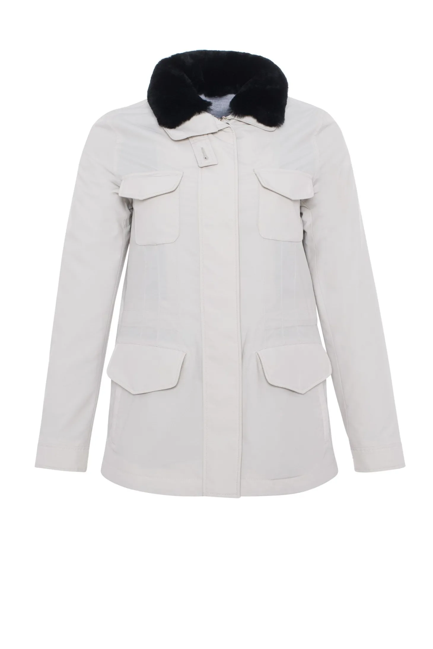 Loro Piana Storm System Lined Jacket With Detachable Select Shearling Lamb Collar, Concealed Hood