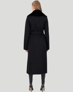 Loro Piana Wool Short Coat With Select Shearling Lamb Collar