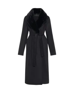 Loro Piana Wool Short Coat With Select Shearling Lamb Collar