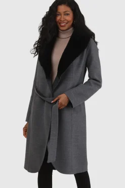 Loro Piana Wool Stroller With Detachable Select Shearling Lamb Collar