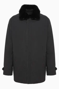 Men's Coat With Detachable Select Shearling Lamb Lining And Collar