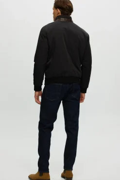 Men's Fabric Jacket With Shearling Lamb