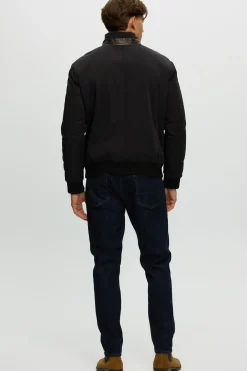 Men's Fabric Jacket With Shearling Lamb