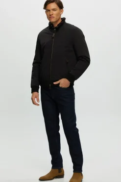 Men's Fabric Jacket With Shearling Lamb