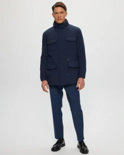 Men's Fabric Jacket With Select Shearling Lamb Lining