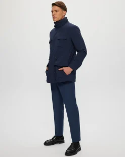 Men's Fabric Jacket With Select Shearling Lamb Lining