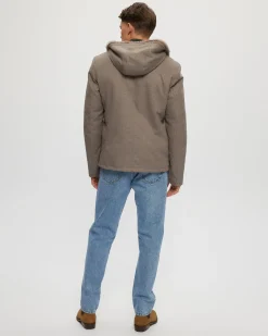 Men's Fabric Parka With Select Shearling Lamb Lining