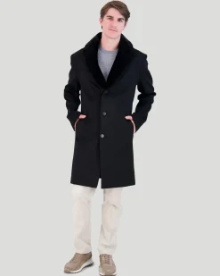 Men's Loro Piana Cashmere & Wool Stroller With Select Shearling Lamb Collar