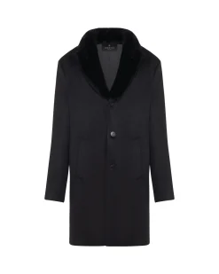 Men's Loro Piana Cashmere & Wool Stroller With Select Shearling Lamb Collar