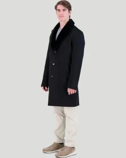 Men's Loro Piana Cashmere & Wool Stroller With Select Shearling Lamb Collar