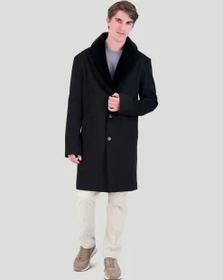 Men's Loro Piana Cashmere & Wool Stroller With Select Shearling Lamb Collar