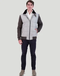 Men's Loro Piana Cashmere & Wool Jacket With Shearling Lamb Collar