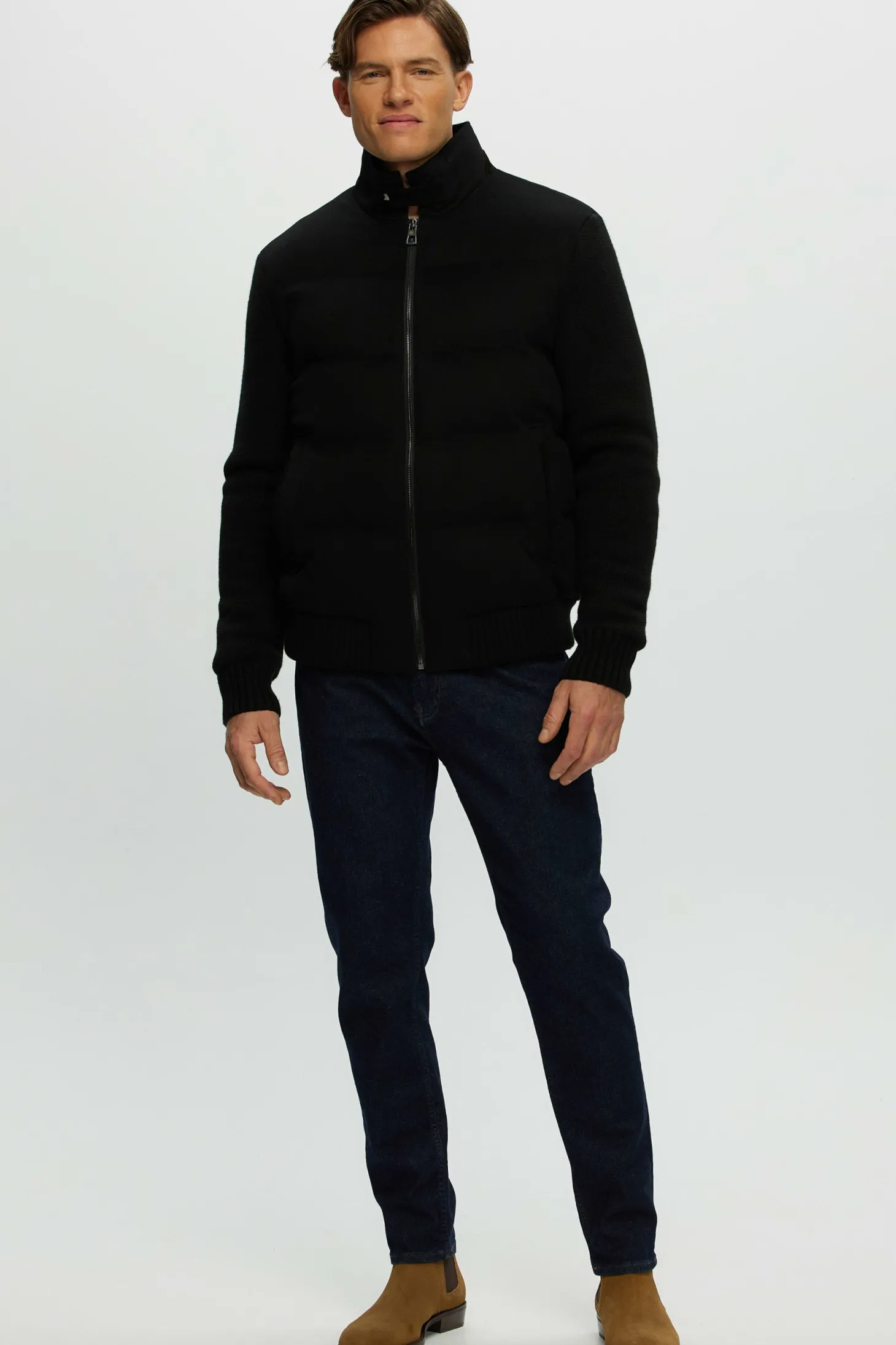 Men's Loro Piana Cashmere & Wool Jacket With Select Shearling Lamb Collar