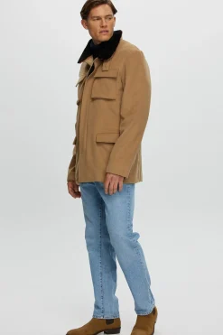 Men's Loro Piana Cashmere Jacket With Detachable Select Shearling Lamb Collar