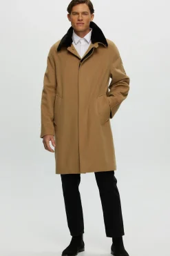 Men's Loro Piana Cashmere Short Coat With Detachable Select Shearling Lamb Collar